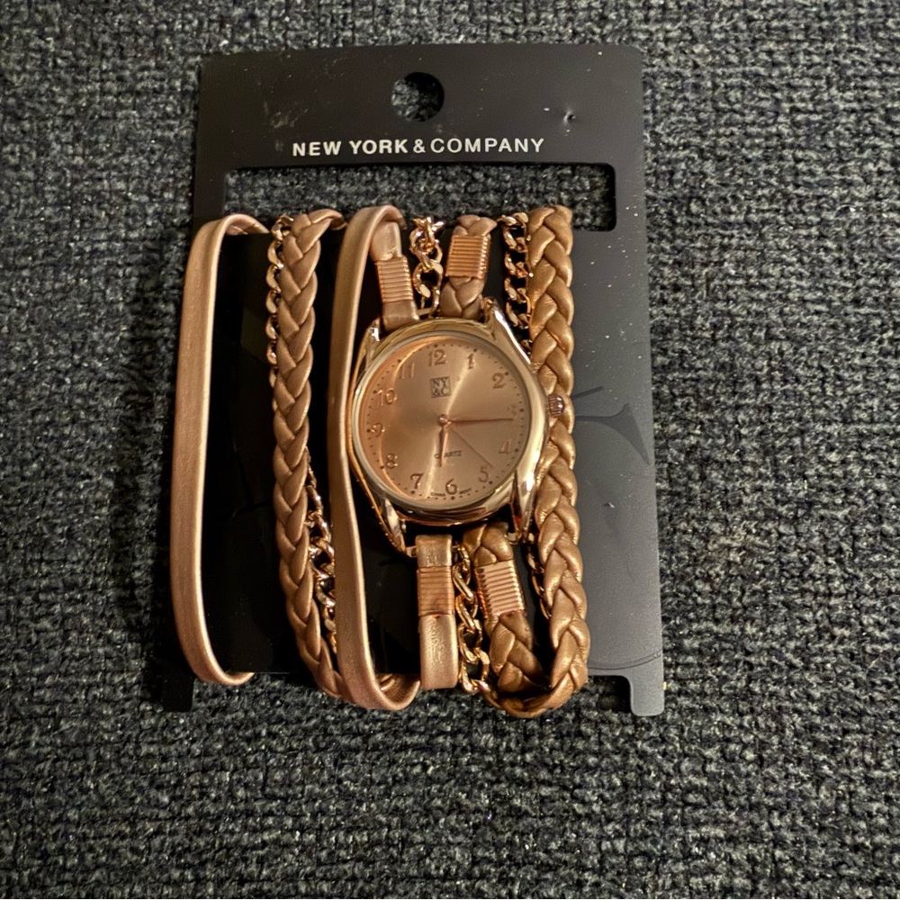 New York & Company Rose Gold Braided Women's Watch